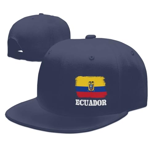 Funny Ecuadorian Ecuador Flag Snapback Hat Unisex Flat Brim Bill Baseball Cap Black