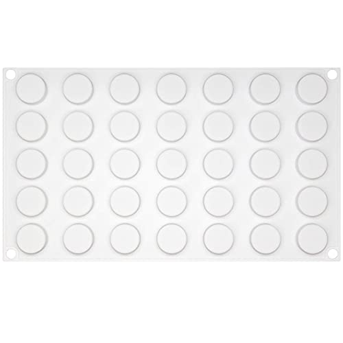Funshowcase Mini Round Disc Silicone Mold Tray per Cavity 0.9x0.9x0.4inch 35 Cavities