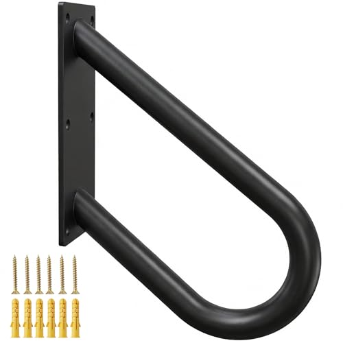 WIPHANY U-Shaped Pipe Grab Handrail Wall Mount Non-Slip Stair Railing for 1-3 Steps Indoor Outdoor Porch Garage Patio Garden Entrance