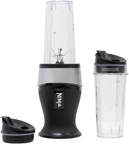 Ninja® Fit Personal Blender, QB3000SS, Compact Single-Serve Smoothie Blender with Pulse Technology, Two 16-oz. To-Go Cups & Lids, Ice-Crushing Power for Shakes, Frozen Drinks, Smoothies