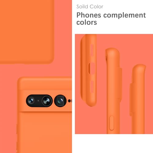 Image of YATWIN Silicone Back Case for Google Pixel 7 Pro, Soft-Touch Phone Back Cover for Google Pixel 7 Pro - Orange