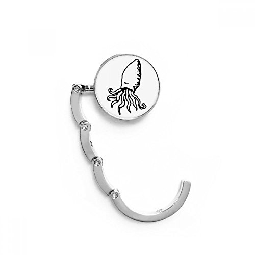 Gancho plegable para bolso con pulpo de historieta para colgar en escritorio