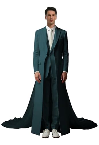 Wedding Suits for Men Regular Fit 3 Piece Mens Suit with Tulle Tail Prom Peak Lapel Mens Suits Elegant Party Tuxedo