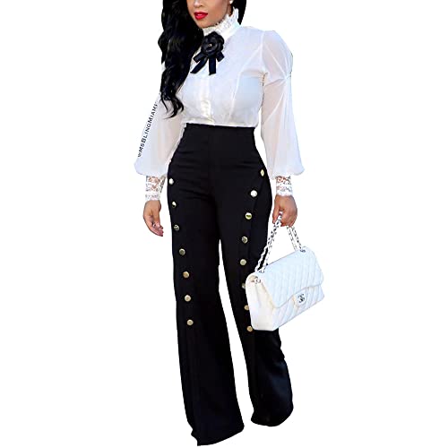 Women's High Waisted Stretchy Bootcut Pull On Dress Pants Casual Work Pants Curves Trousers4