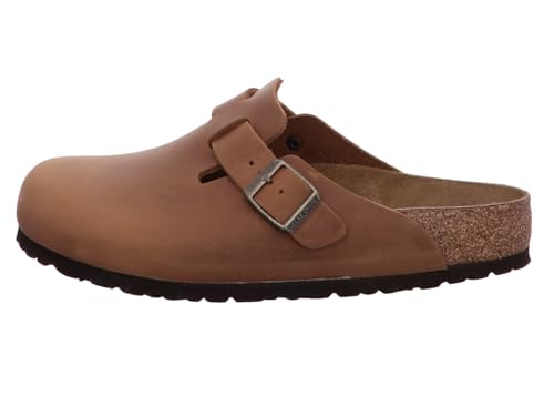 Image of Birkenstock Boston Bs Men's Large Elegant Pin Buckle Clog Sandals (Cognac, US 10 /10.5F & 8 /8.5M)