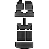 AUTOBULL Floor Mats & Cargo Liner for 2020-2024 2025 Hyundai Palisade 7&8 Seats, Full Set All Weather Protection 1st,2nd,3rd Row Car Liners,Backrest Mat & Trunk Mat,Black