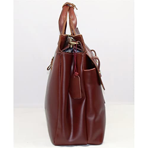 Genuine Leather Men's Briefcase Business Bag Leather Laptop Briefcase Men Shoulder Bag Messenger Bag Tote Handbag4