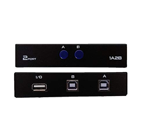 KIPEK Printer Sharing USB Switch 2 Ports USB 2.0 Selector Switch Box for PC Computer Scanner Printers Etc (Black) 03