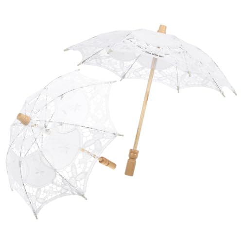 Parasols de mariage en dentelle blanche pour vos séances photo