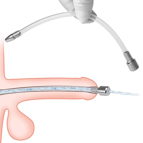 Image of Romi Chastity Device Cock Cage Accessories Long Silicone Male Urethral Tube Hollow Stainless Steel Urethral Sound Catheter Plug Men Sex Toys