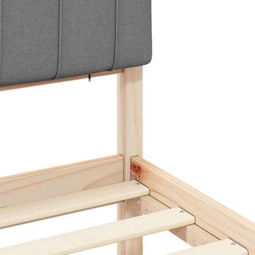 Gecheer Bettgestell mit gepolstertem Kopfteil Hellgrau 160 x 200 cm, Bettrahmen Holzbett Doppelbett für Wohnungen Schlafzimmer Gästehaus878034 – Bild 8
