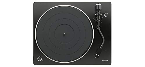 Image of Denon DP-450USB Semi-Automatic Analog Vinyl Record Player Turntable, USB Output for Recording, Speed Auto Sensor, Curved Tonearm, 33 1 /3, 45, 78 RPM (Vintage) Speeds, Superior Audio, Black