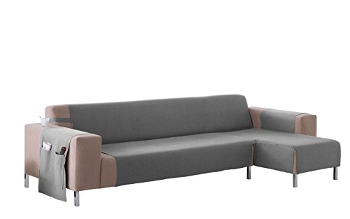 Martina Home Cubre sofá Chaise longue modelo Betta - Tela - Brazo derecho - color Gris - medida 240 cm ancho.