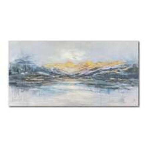 Impression sur toile abstraite de montagne bleue décoration murale grand format 70x140 cm