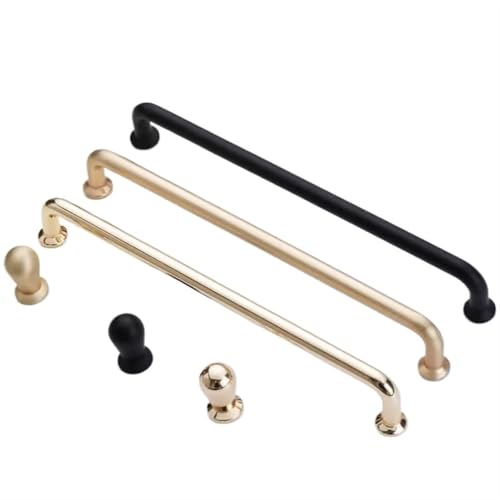 亜鉛合金銅つや消しキャビネットノブとハンドル キッチン 食器棚 ワードローブ ドア引き手 家具金具 2個 (ブラック128mm)