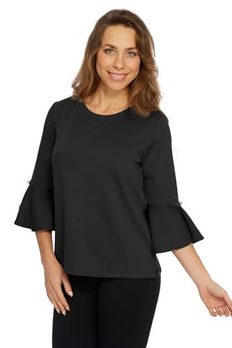 LIOR Women's Zee Soft Knit Top with Pearl Detail - Viscose Blend Stretch...