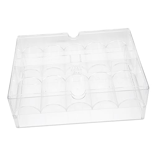 BUTIFULSIC Small Poker Chip Box Portable Acrylic Poker Chip Organizer Partition Design for Easy Access