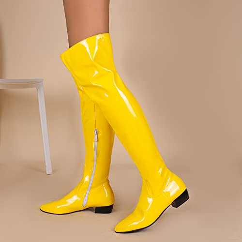 MJIASIAWA Donna Appuntito Inverno Vernice Sopra il...