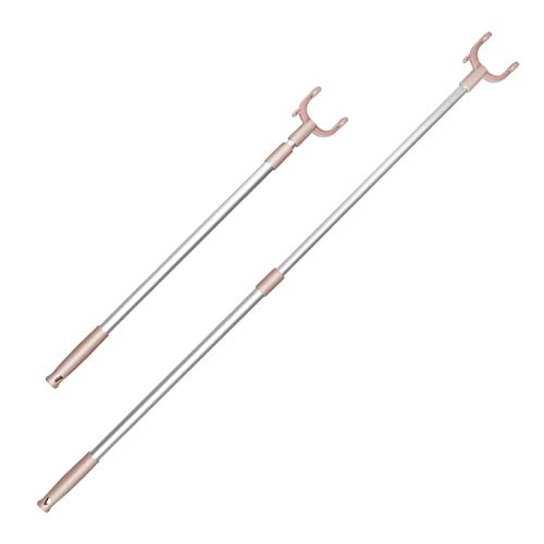 Retractable Reach Sticks 40.2" Adjustable Telescoping Long Reach Closet Pole Extending Closet Hook