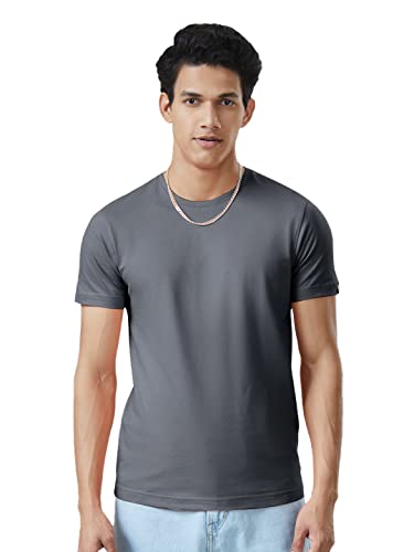 T-shirt standard homme gris XS vêtement mode masculine col rond basique