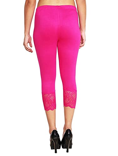 Image of Snowball Lace Capri Leggings for Women | PlusSize Stylish Net Capri for Girls