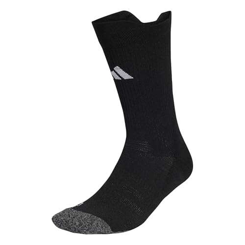 adidas Unisex Football Cushioned Performance Crew Socks, black/white, 6.5-8