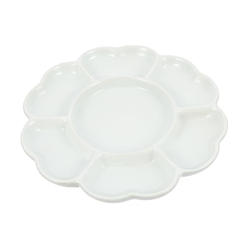 Angoily 1pc Ceramic Color Mixing Tray Plum Blossom Handheld Palette for Artists Durable Pigment Dish for Watercolor Gouache Painting Present for Painting Enthusiasts