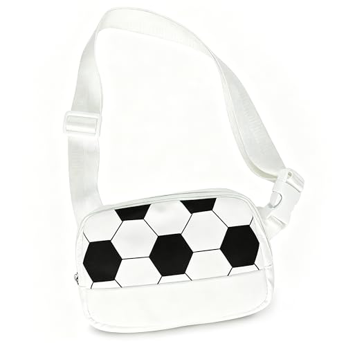 Lamyba Soccer Fanny Pack Multi-Pocket Belt Bag for Women Soocer Fan, Adjustable Crossbody Bag for Soccer Party Favors, Birthday Gifts