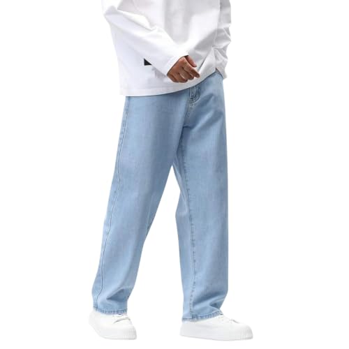 Image of Men Jeans || Baggy Fit Jean's for Man || Loose Fit High Rise Denim || Non Stretchable Casual Wear Jean,s || Dance Rap Rapping Style Pant for Men || Denim Cotton Jeans
