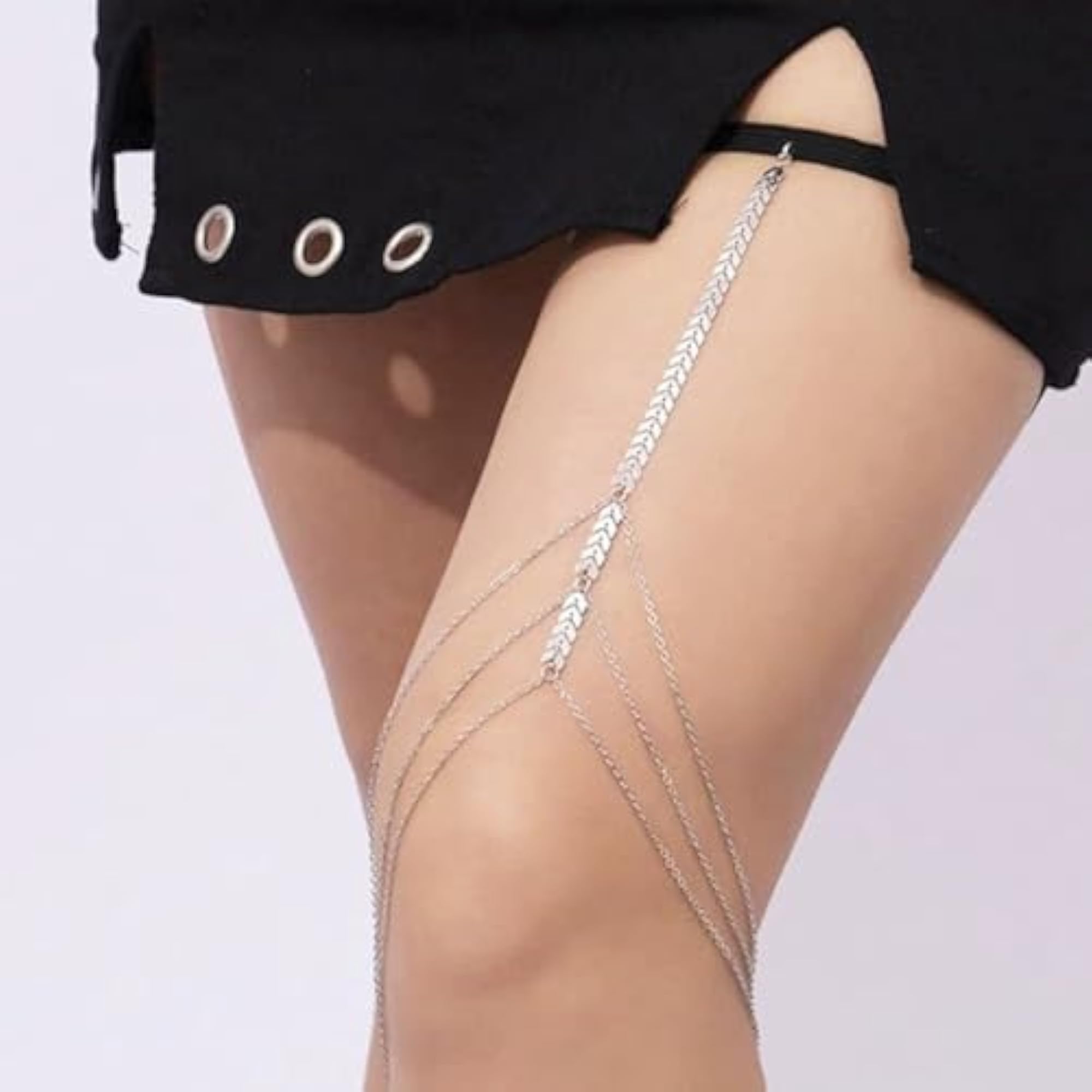 Silver Plated Mystic Leaves Vine Thigh Chain