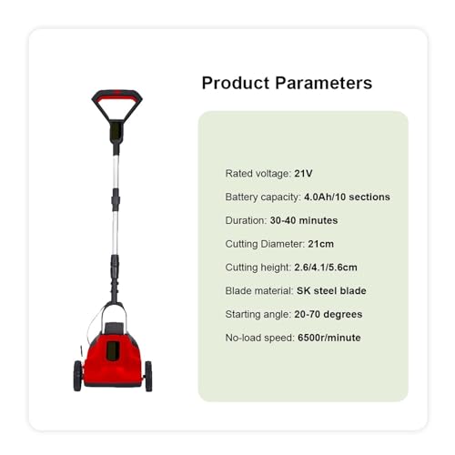 Cortadora de césped manual para eliminar malas hierbas fácilmente con batería de 21V 6