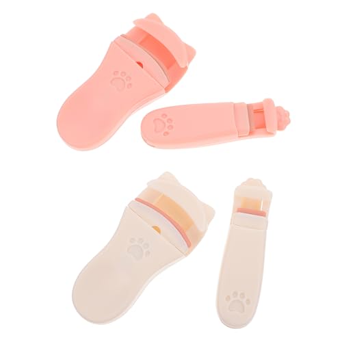 PLAFOPE 4Pcs Mini Eyelash Curlers Lightweight Eyelash Clamps for Curling Portable Makeup Tools for Women Cute Design and Combinations