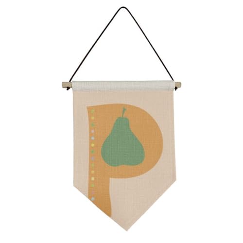 Drapeau Alphabet Poire bannière toile suspendue art mural joli motif