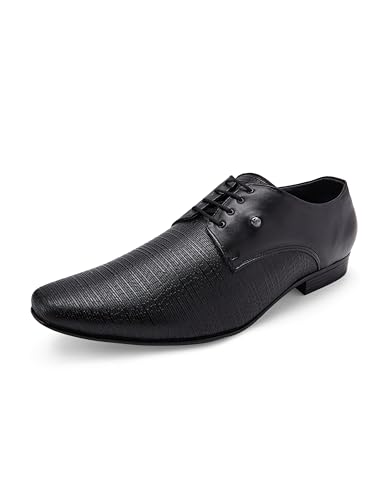 Men Textured Leather Lace-Up Formal Shoes
