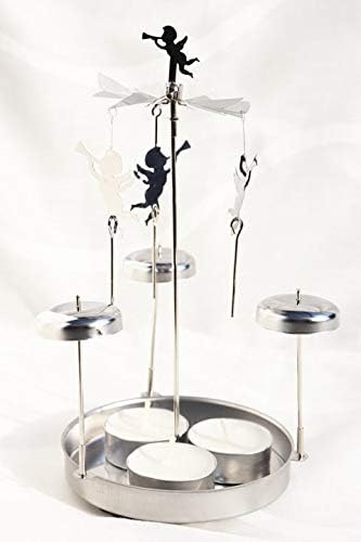 Amazon ロータリー キャンドルホルダー シルバーエンジェル クリスマス 飾り キャンドル オブジェ 天使 エンゼル スパイス キャンドル キャンドルスタンド 通販