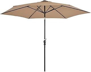 HZH Cantilever guarda-chuva ao ar livre guarda-chuva ao ar livre guarda-chuva guarda-sol com luzes LED 300 cm Taupe casa jardim gramado jardim pátio guarda-chuva