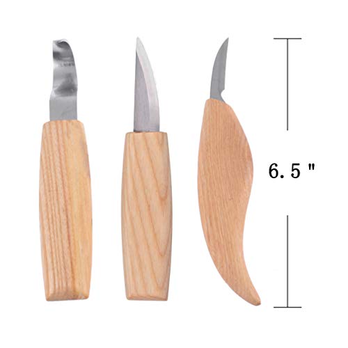 Wood Carving Tools Set, TEOYALL Carving Hook Knife, Sloyd Whittling Knife, Chip Detail Knife, Carving Knives Kit for Woodworking Spoon Carving (#1)