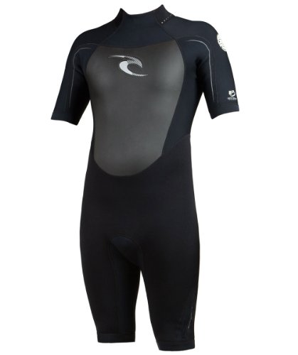 Rip Curl Dawn Patrol Short Sleeve Spring Suit (Black/Black/Silver, X-Large)