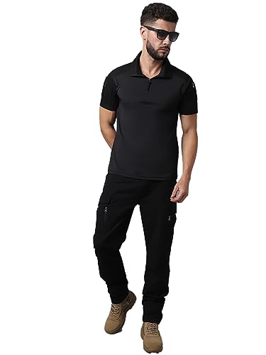 Image of MOUNTMILLER Men's Short Sleeve Ripstop Tactical Polo T-Shirt | Anti-Odor | Moisture-Wicking | UV Protective| Ideal for Hiking & Trekking, Outdoor