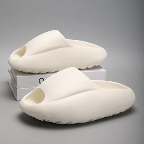 Cloud Slides for Men, Ultra - Soft Recovery Slides with Ultra - Thick Sole, Open Toe Pillow Shower Shoes for Indoor and Outdoor Use (Black,6.5)2