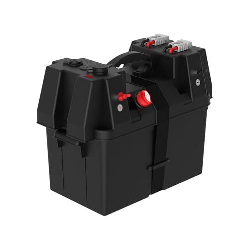 jamgoer Smart Battery Box 12V with QC3.0 PD 18W Type-C Port Power Socket Voltmeter Circuit Breaker Anderson Connectors for RV Camper Truck Solar Panel(Battery Not Included)