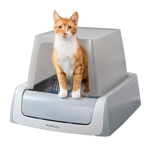 PetSafe ScoopFree - Lettiera per gatti autopulente con cappuccio, ultra entrata dall'alto, colore: viola o tortora, coperta di seconda generazione, include vassoio usa e getta con lettiera e cappuccio