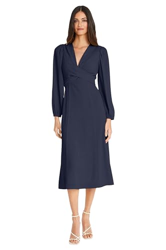 Maggy London Stunning Multi Occasion Twist Empire Waist Midi Women | Long Sleeve Dresses