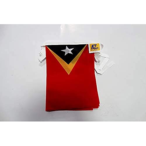 Image of AZ FLAG East Timor 6 meters BUNTING Flag 20 flags 9'' x 6'' - East Timorese STRING flags 15 x 21 cm