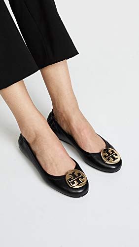 Tory Burch Minnie Leather Travel Ballet Flat (9, Perfect Black / Gold) | Image 2