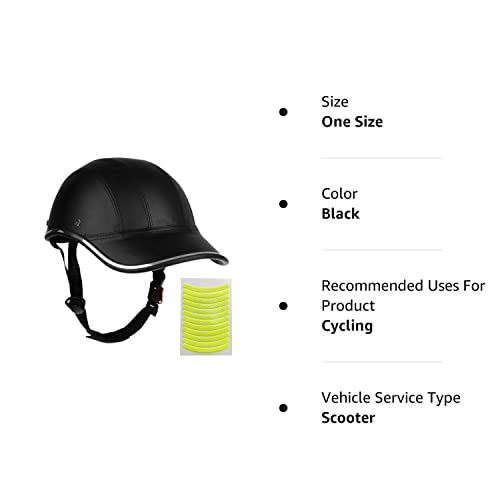 Bicycle Helmet Bike Cycling Helmets For Women And Men 9 Colors Adjustable Strap Adult Helmet (Universal Size, Pu Baseball Cap Helmet) (Black) #TOP7