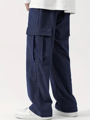 Image of Cargo Joggers for Men - Cotton Loose Fit Utility Pants with 6 Pockets | Durable Outdoor & Hiking Trousers