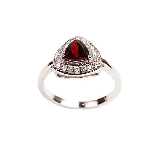 Bague en argent 925 grenat trillion anti-ternissement pour l'élégance quotidienne