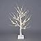 White Twig Christmas Tree with Lights 2FT Tabletop Mini Birch Tree 24 Warm White LEDs Battery Operated for Home Party Wedding Easter Christmas Decoration