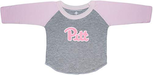 Pittsburgh Panthers Baby and Toddler 2-Tone Raglan Baseball Shirt Pink